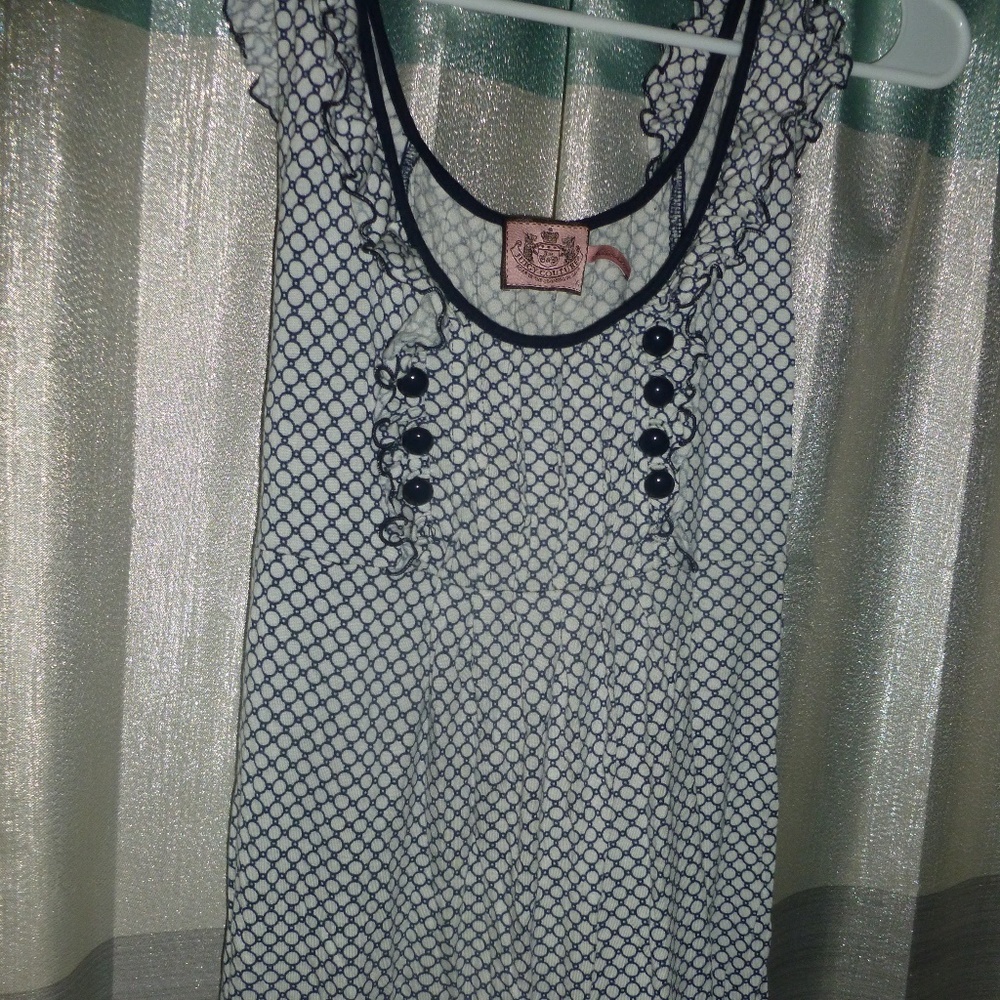 2for25juicy Couture Tie Back navy blouse XL-nwot